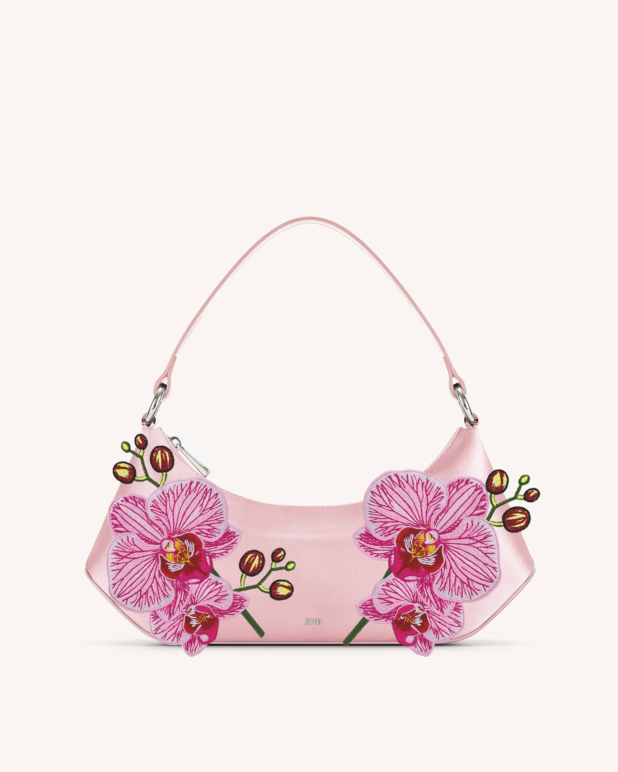 Lily Orchid Embroidered Shoulder Bag - Pink