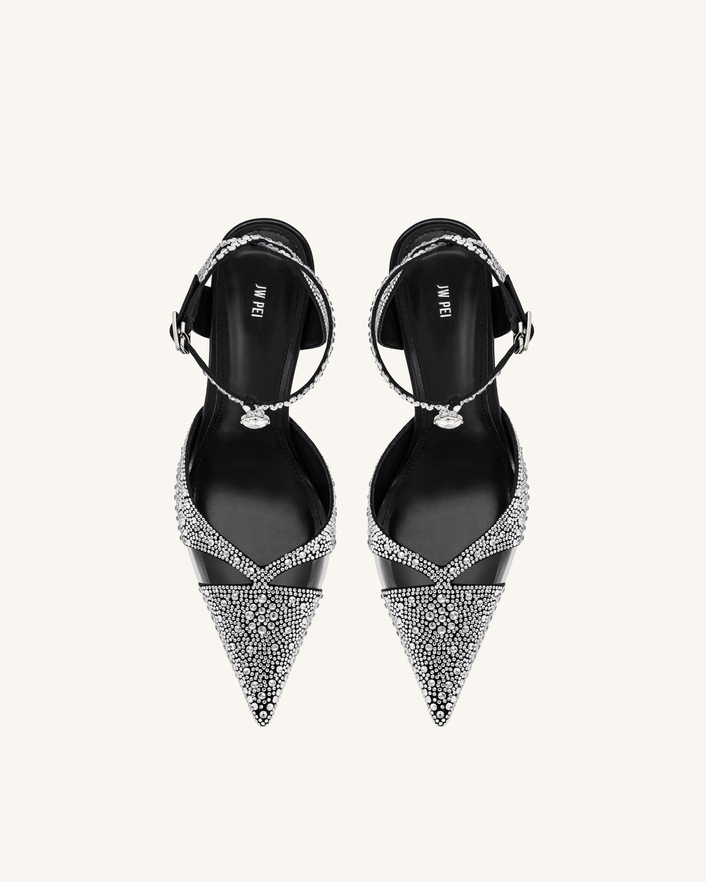 Haidi Artificial Crystal Pumps - Black