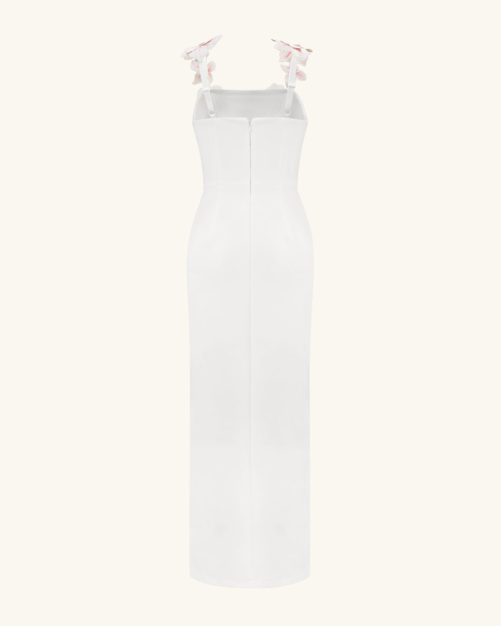 Flower Embroidered Dress - White/Pink